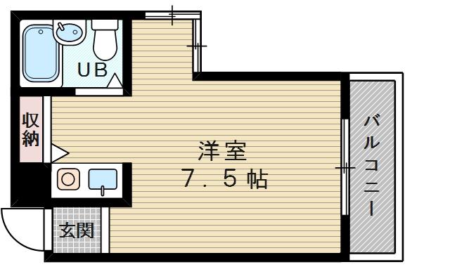ベルメゾン豊新Ⅱ(ワンルーム/4階)の間取り写真
