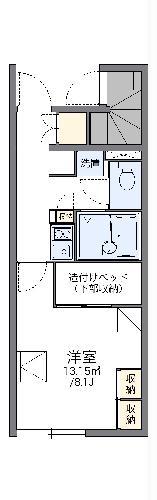 レオパレスサントル(1K/1階)の間取り写真