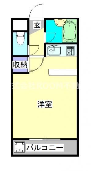 ロワイヤルヒルズ都城(ワンルーム/2階)の間取り写真