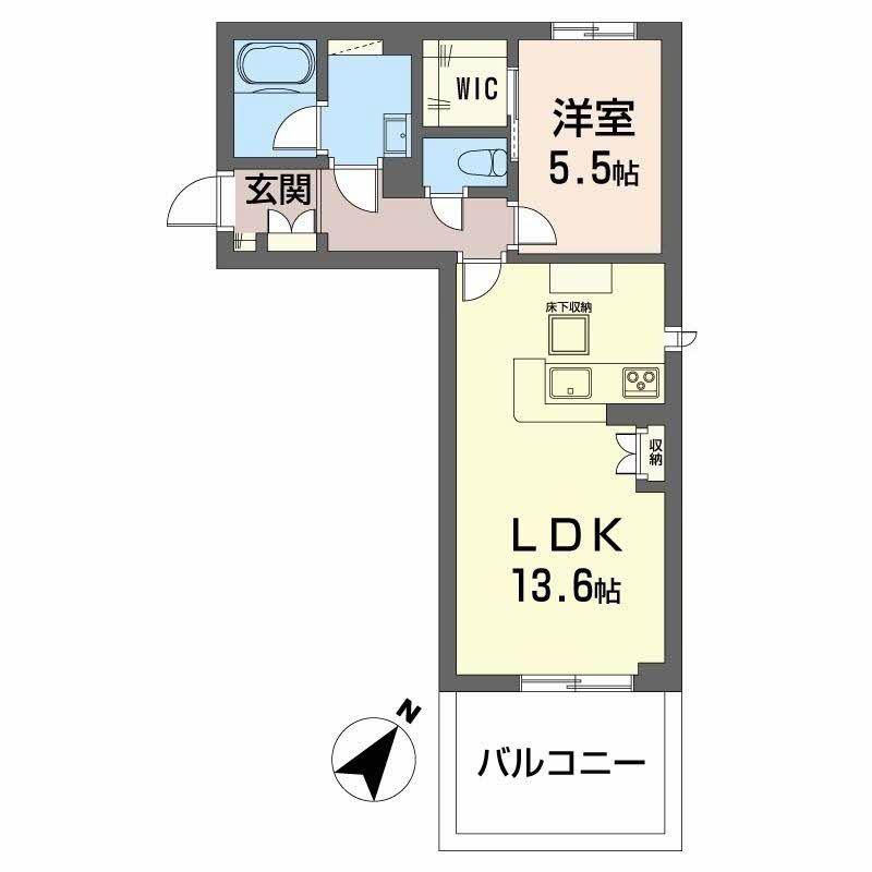 エターナ(1LDK/1階)の間取り写真