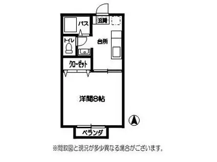 ベリーニコートB(1K/1階)の間取り写真