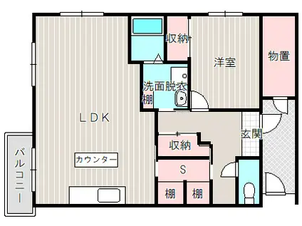 エヴァグリーン(1SLDK/5階)の間取り写真