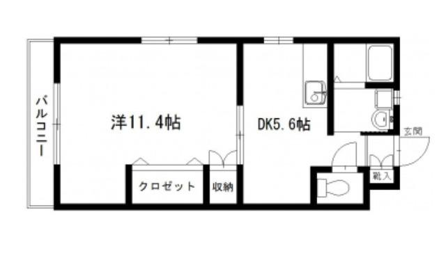 サンクレスト(1DK/2階)の間取り写真