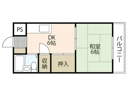 福田ハイム(1DK/3階)の間取り写真