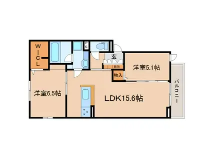 GRACE(2LDK/1階)の間取り写真