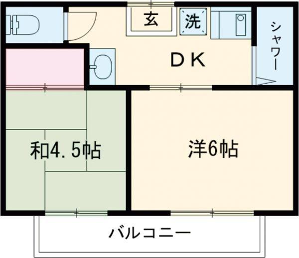 辻子マンション(2DK/3階)の間取り写真