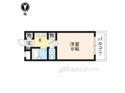 サンフェスタ東福寺A棟(1K/1階)の間取り写真