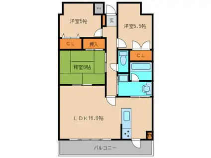 朝日プラザフロンテージ助任橋(3LDK/7階)の間取り写真
