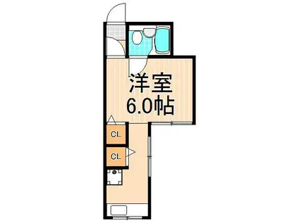 木村ハイム(1K/2階)の間取り写真