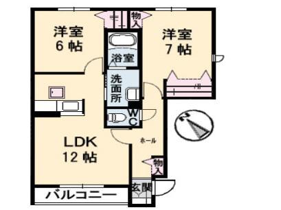 ガーデンスクエアC(2LDK/1階)の間取り写真