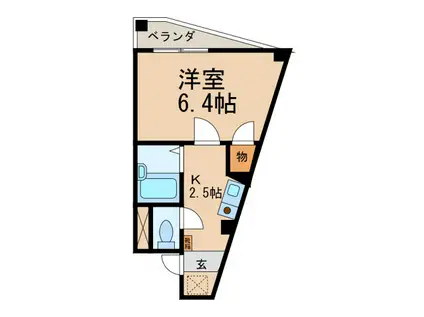 クラウンハイツ向(1K/3階)の間取り写真