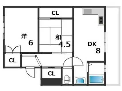 森マンション(2DK/2階)の間取り写真