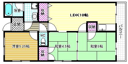 ベルベ田中(3LDK/1階)の間取り写真