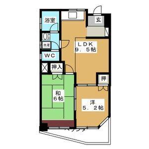 下田ビル(2LDK/3階)の間取り写真