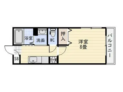 ティダ荒田(1K/4階)の間取り写真