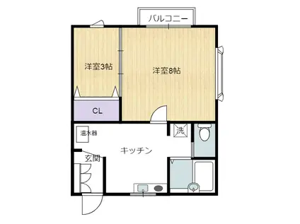 サンフレンズ白鳥 II(2K/2階)の間取り写真