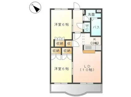 グランヴィア松江(2LDK/4階)の間取り写真