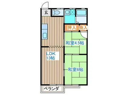 ブラッサムタケダ(2LDK/2階)の間取り写真