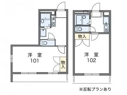 レオパレスグリーンロード(1K/2階)の間取り写真