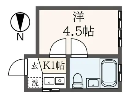 多摩リバーハイツ(1K/1階)の間取り写真