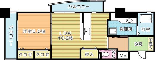 CYGNUS(1LDK/4階)の間取り写真