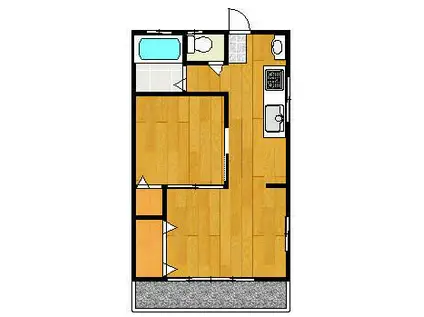 メゾン内田(1LDK/2階)の間取り写真