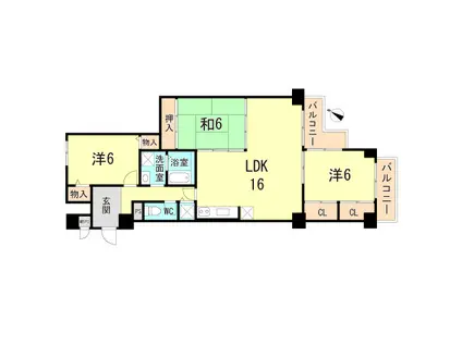 ネオハイツ垂水(3LDK/2階)の間取り写真