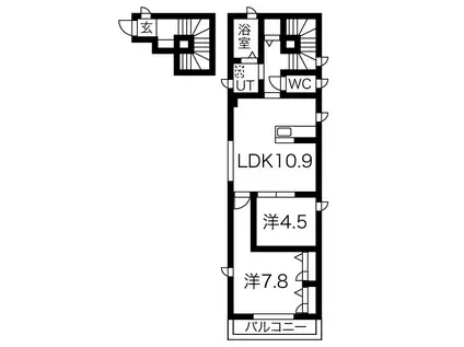 B・フラットII(2LDK/2階)の間取り写真