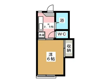 ソラトハウス(1K/1階)の間取り写真