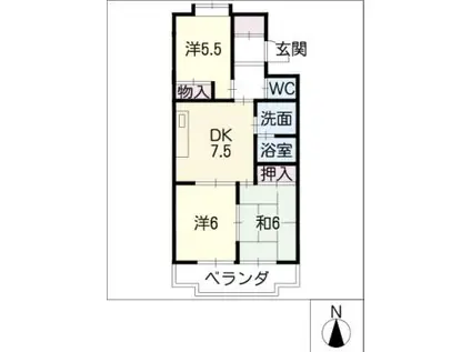 リバーランド河原(3DK/3階)の間取り写真