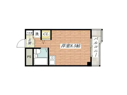 エクセレントライフ元町(ワンルーム/4階)の間取り写真