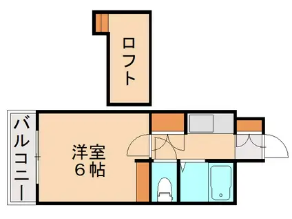 レジオン幸神I(1K/2階)の間取り写真