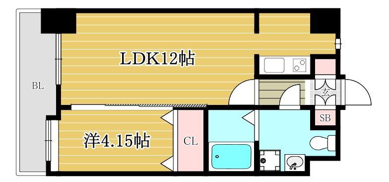 ローズモント・フレア博多駅東(1K/7階)の間取り写真