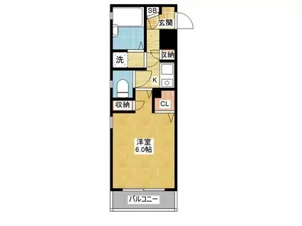 ミリアンメロディ川名(1K/3階)の間取り写真