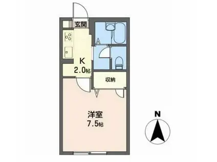 サニーハイツ南光台(1K/2階)の間取り写真