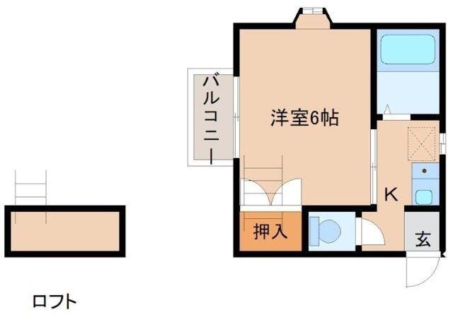 ラ・メゾン(1K/2階)の間取り写真