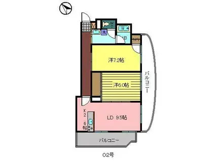 TMレジデンス末広(2LDK/3階)の間取り写真