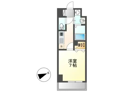 プレイズシード車道アベニュー(1K/3階)の間取り写真