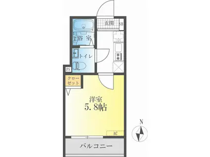 ストーンリバーII(1K/3階)の間取り写真