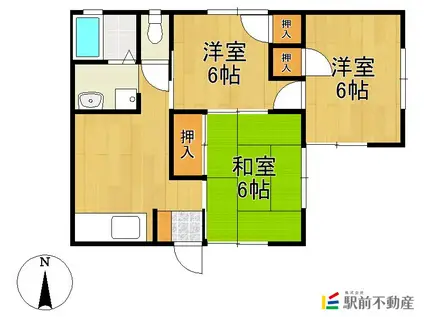 岩村ハイツ(3DK/1階)の間取り写真