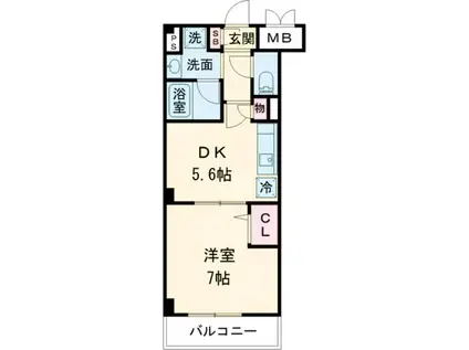 モルゲン北花田(1DK/3階)の間取り写真