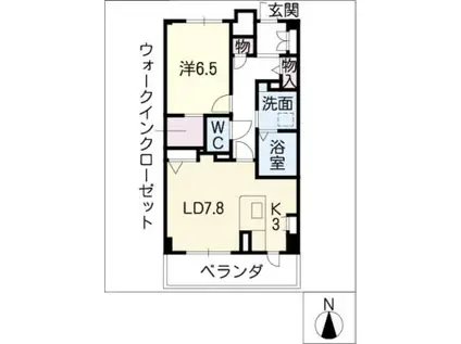 GARDEN OF LOVE(1LDK/2階)の間取り写真