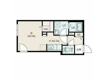 フラゼ美園(1K/4階)の間取り写真