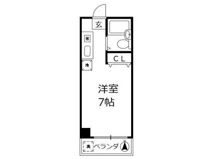 大塚アパルトマン(ワンルーム/1階)の間取り写真