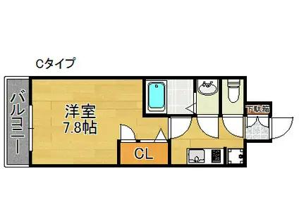 AXIS天神ノ森(1K/9階)の間取り写真