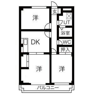 プラチナコート青山(3DK/4階)の間取り写真