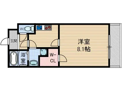 HILLPORT(1K/2階)の間取り写真