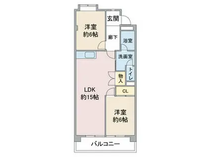 レジデンス明日香(2LDK/3階)の間取り写真