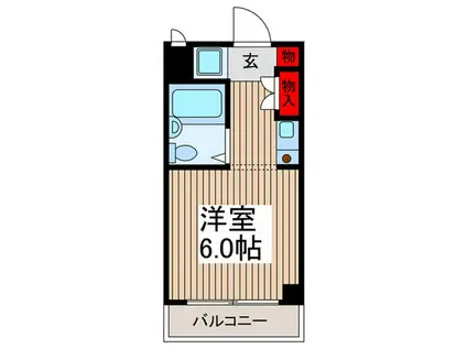 LALAヒルズ(ワンルーム/2階)の間取り写真