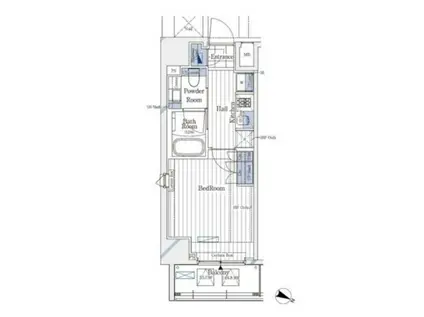 ガリシア新宿ノース(1K/8階)の間取り写真